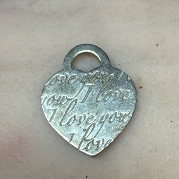 Authentic Tiffany & Co. Silver Pendant for Necklace I Love You 925 - Picture 1 of 6